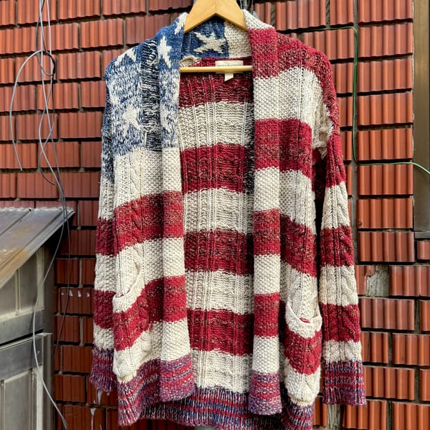 데님 앤 서플라이 성조기 케이블 가디건 폴로 랄프로렌