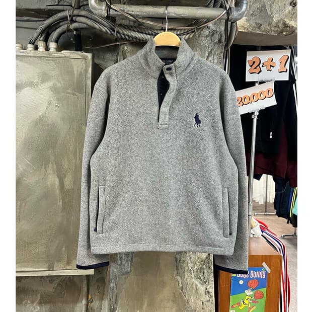 폴로 골프 포니 하프 버튼 플리스 그레이 M #csz3678