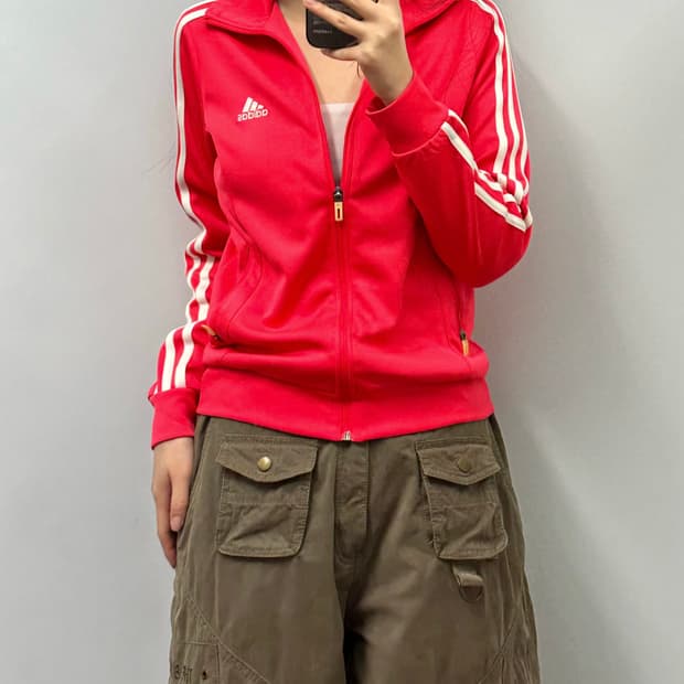 아디다스 오렌지 사이드라인 트랙탑 져지