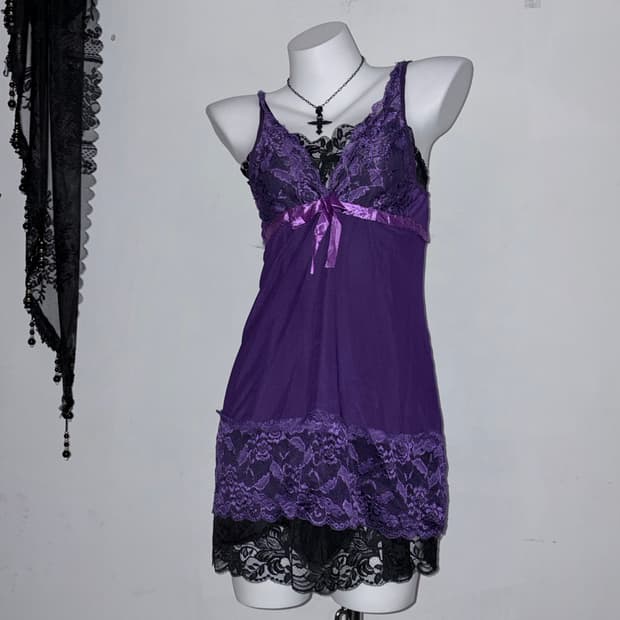 슬립원피스 2종 다크페어리 블랙 퍼플 