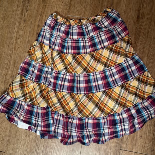 모리걸 스타일 레이어드 치마 체크