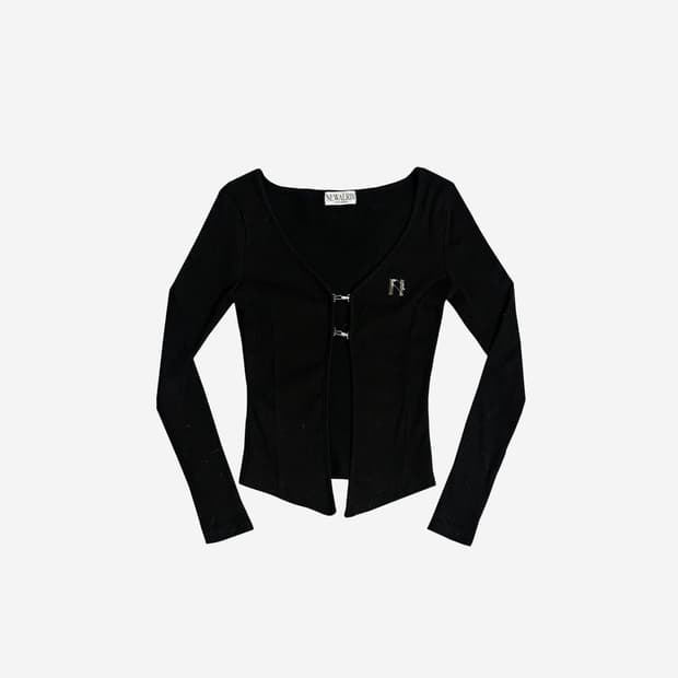 [NEWALRIN] emblem Line hook cardigan