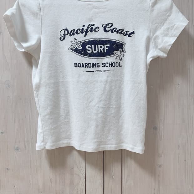 섭듀드 surf 그래픽 반팔 티셔츠 화이트