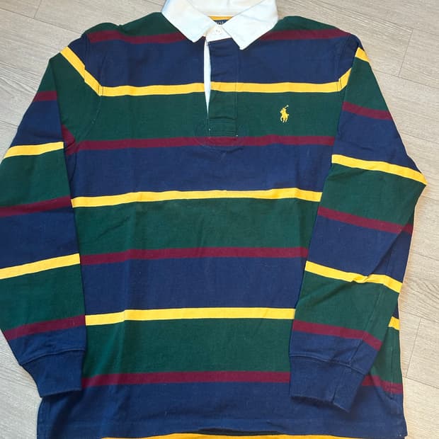 (M) 폴로 랄프로렌 럭비 티셔츠 멀티 그린