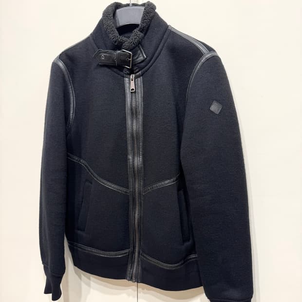 Schott 쇼트 니트 무스탕 자켓