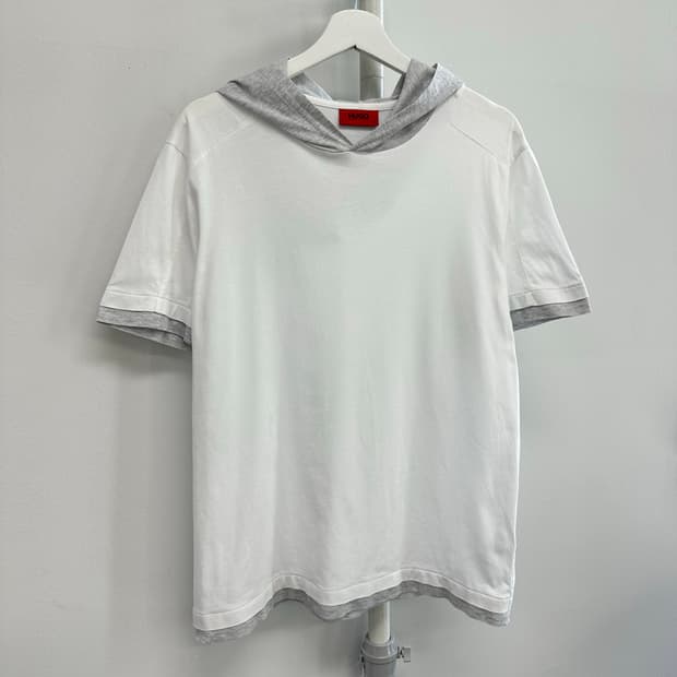 휴고보스 레이어드 하프 후드티