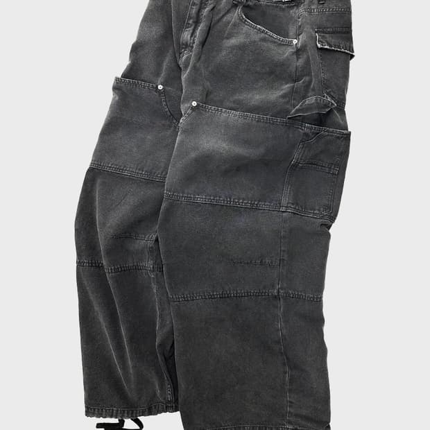 (2) 논노드 더블니 커버 팬츠 빈티지 블랙