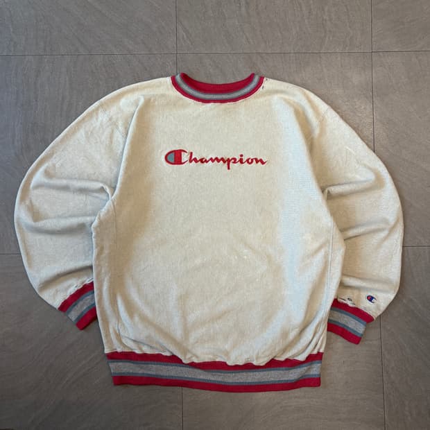 90년대 미국 생산 챔피온 리버스위브 라이트그레이 스웻셔츠