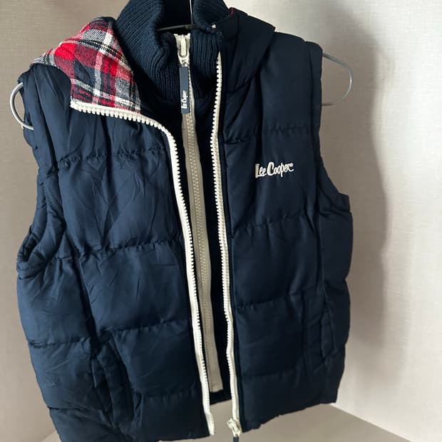 빈티지 레이어드 패딩조끼