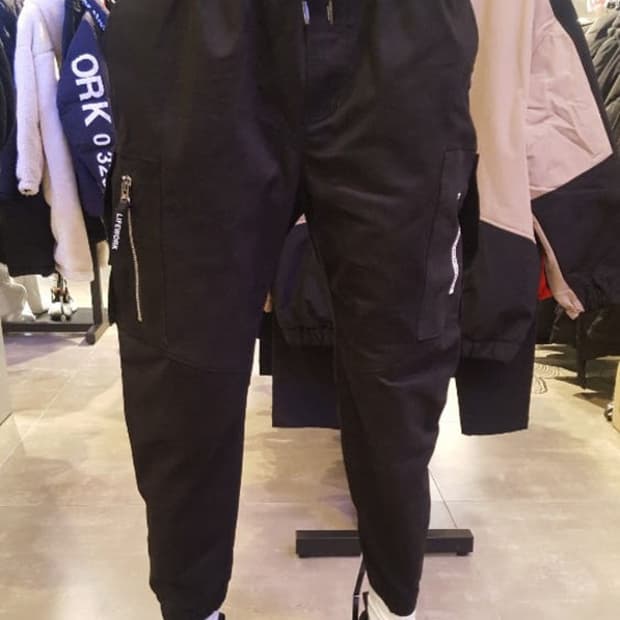 라이프워크 블랙 조거 카고바지 81