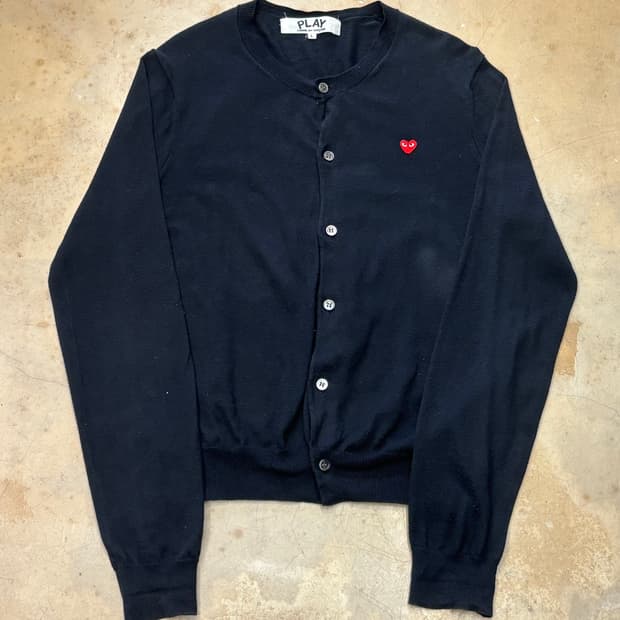 꼼데가르송 Red 와펜 여성용 Black 가디건