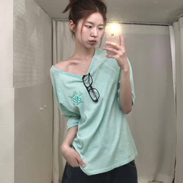 디젤 민트 그런지 7부 티셔츠