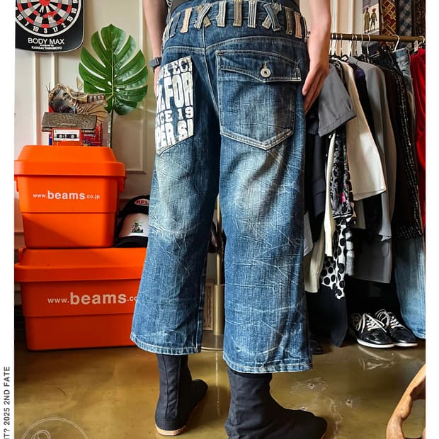 90-00s Japanese Double Waist Denim Pants