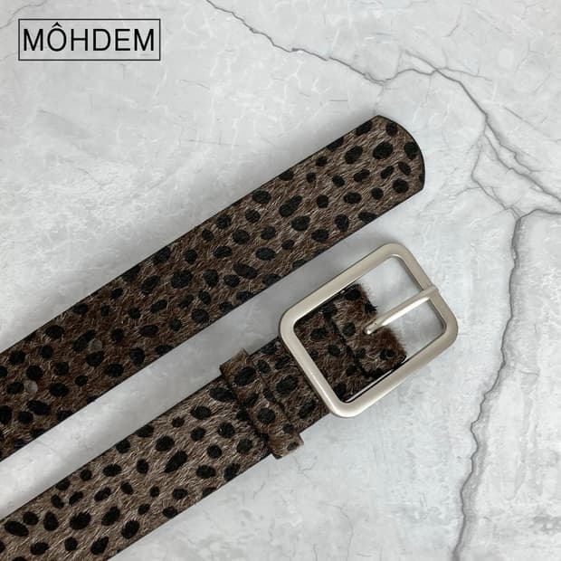 [Unisex] 블랙팬서 송치털 벨트 호피 레오파드