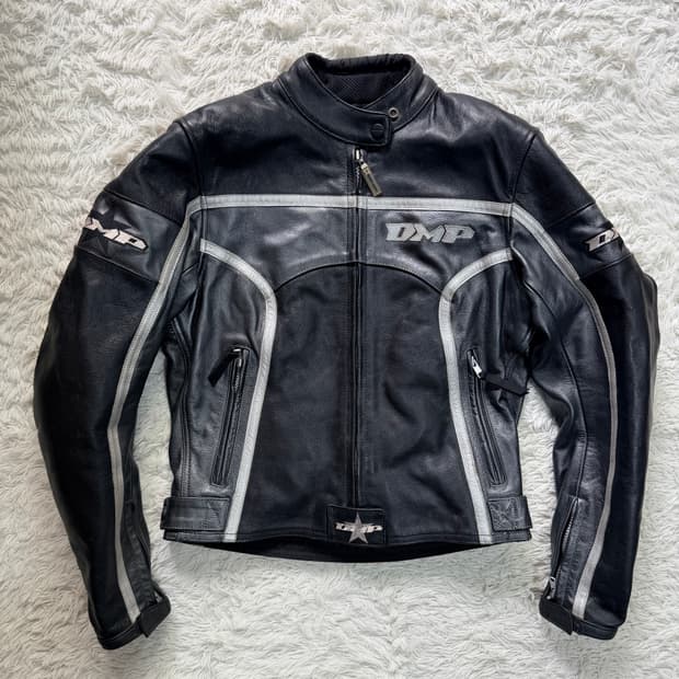 DMP 여성용 가죽 바이크 재킷 (풀 프로텍터 포함) - 상태 최상