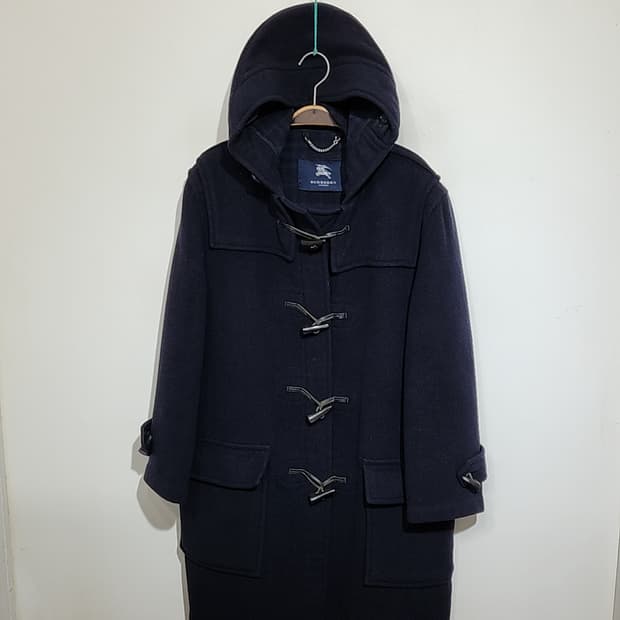 (XL) 버버리 더플코트 네이비 떡볶이코트 후드 모직코트 