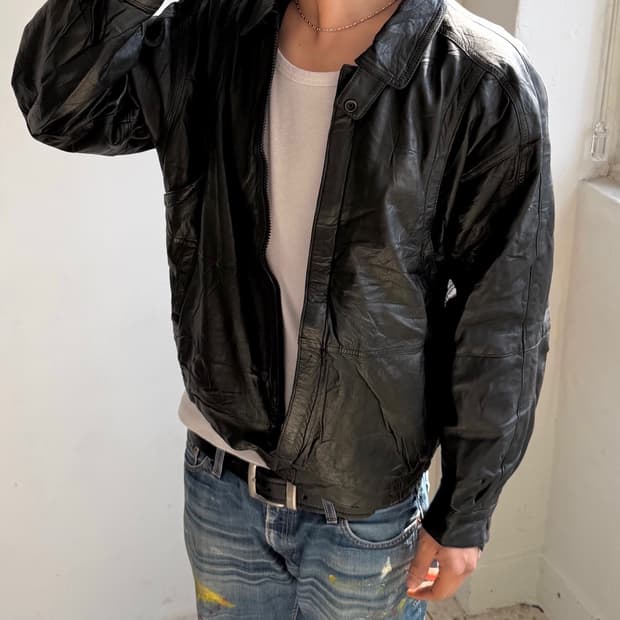 리얼레더 양가죽 블루종 자켓