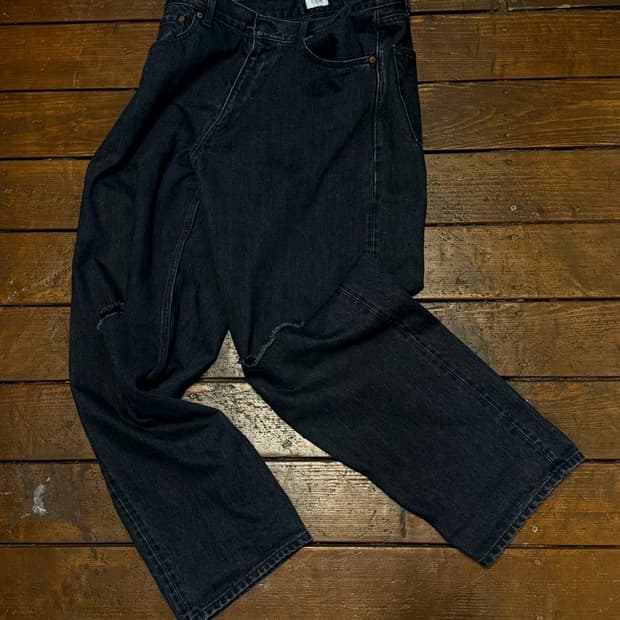 씨오타 CIOTA 와이드 테이퍼드 5포켓 셀비지 데님 팬츠