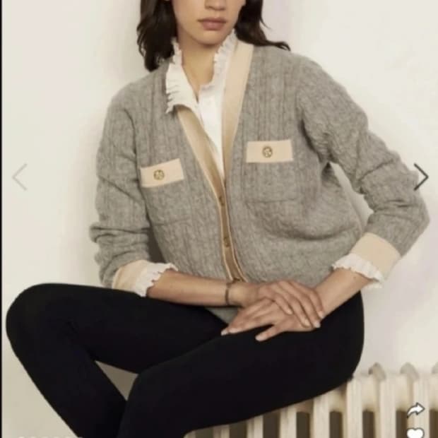 산드로 케이블 캐시미어 니트 가디건