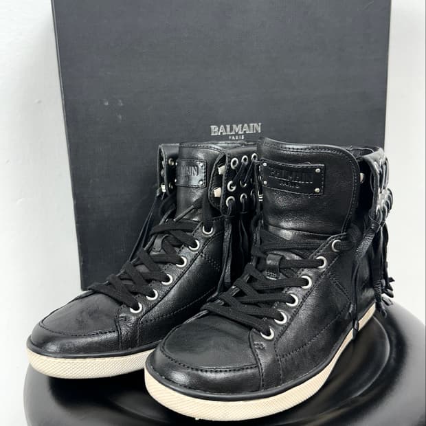 Balmain Anarchy Hitop Fringe Leather Hig