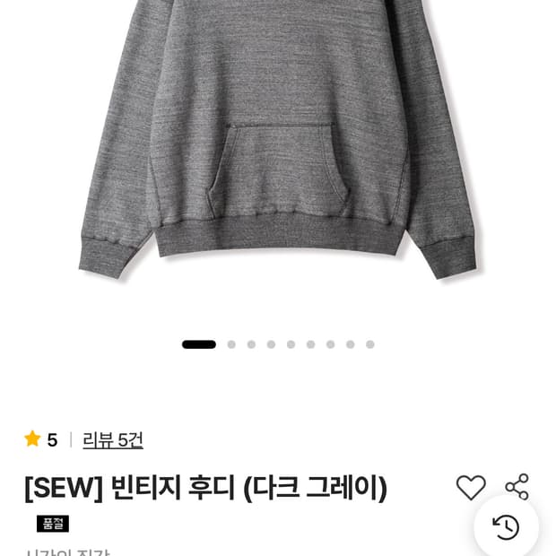 SEW 빈티지 후디 다크그레이 2사이즈