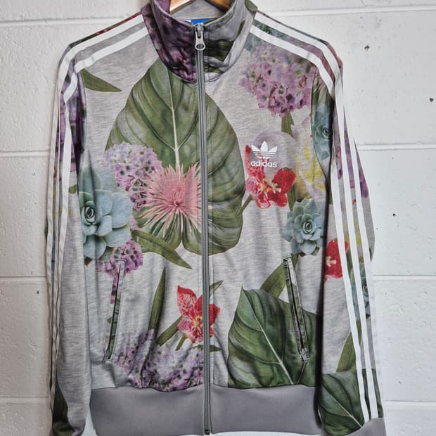 100)아디다스 우먼 파이어버드 플라워 패턴 트랙탑