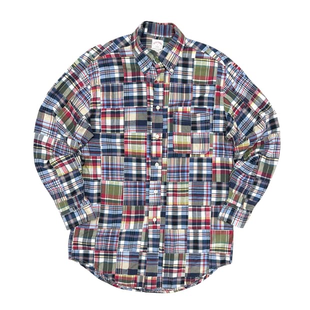 브룩스 브라더스 패치워크 마드라스 셔츠(S)