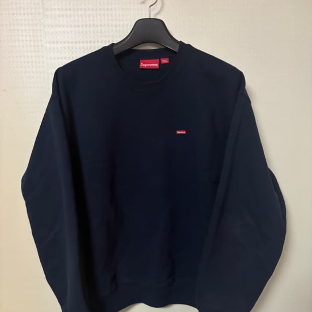 (L)슈프림 스몰 박스 크루넥 네이비