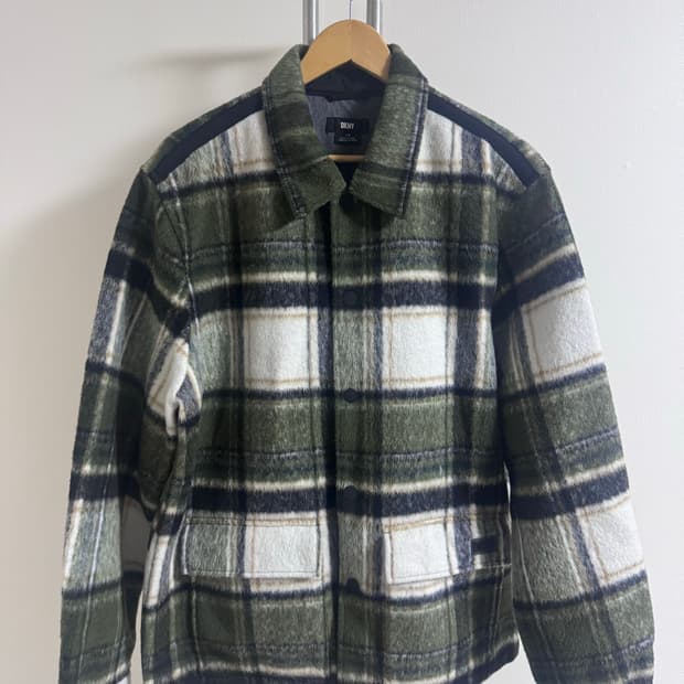 DKNY 체크 반코트 사이즈 L