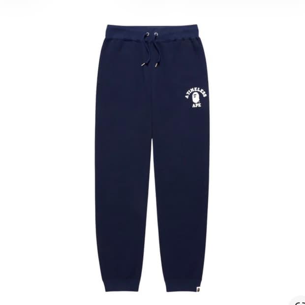 베이프 자운드 JJJJound 컬리지 로고 스웻팬츠 네이비