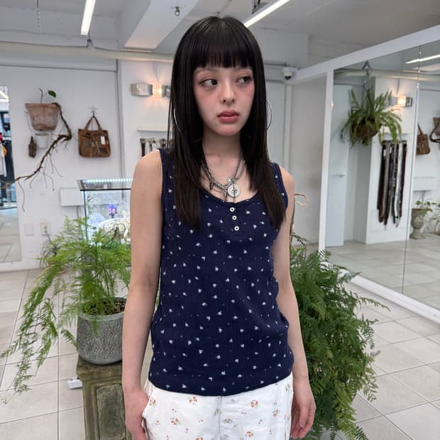 pointelle tank top