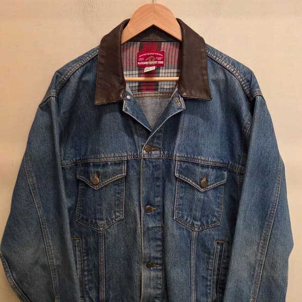 90s Marlboro Country Store 말보로 레더카라 데님
