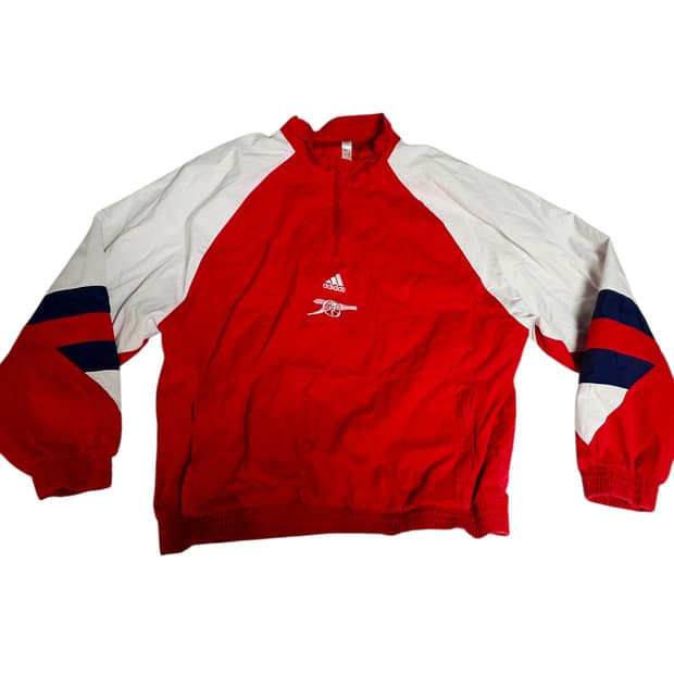 [초희귀/블록코어]아디다스 아스널아이콘탑 스칼렛 반집업 아노락HT7152