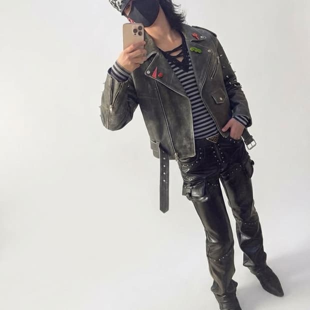 베일리착용 리버럴 유스 미니스트리  / 메탈 스터드양가죽자켓