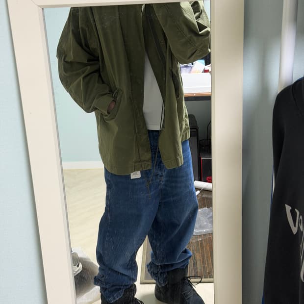 아미 배기핏 데님진 블루(32 새상품)