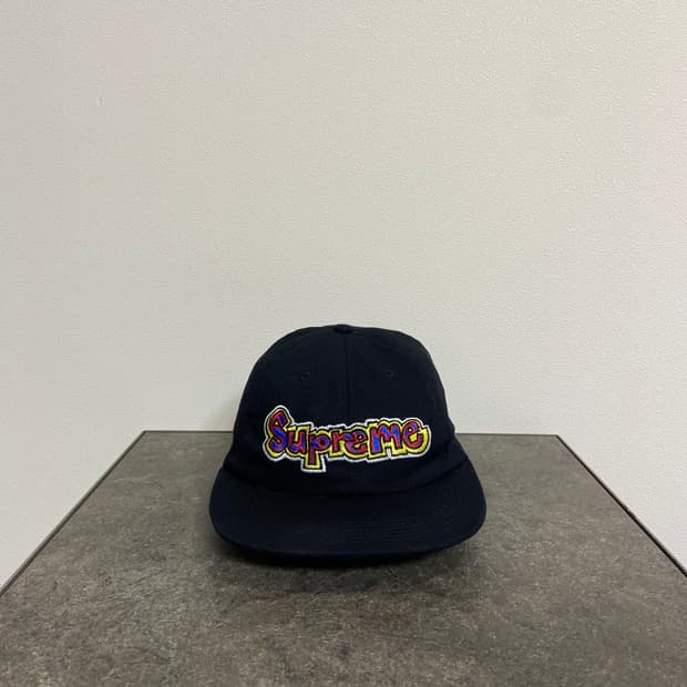 슈프림 볼캡 모자 곤즈 로고 워시드 블랙 6패널 캡