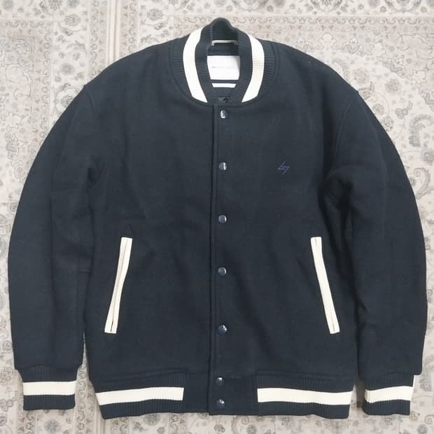 라이풀 울 바시티 소가죽 배색 스타디움자켓 100-105