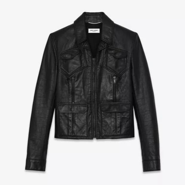 [BTS 지민님 착용] 생로랑 20ss 웨스턴 카프 레더 자켓