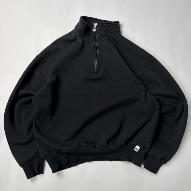 90s Russell Quarter Zip Sweatshirt (blac