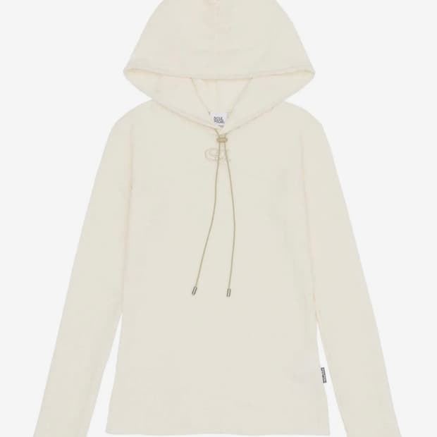  스컬프터 스트링후드E-string Crinkle Hoodie Ivory