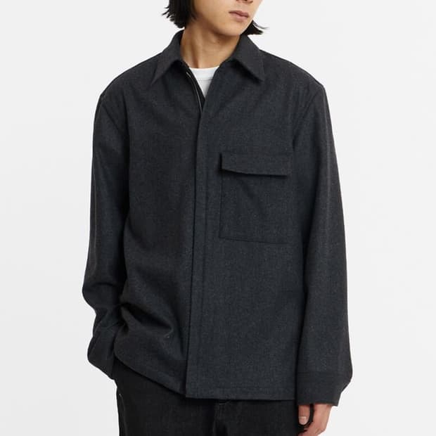 새상품(L) 언어펙티드 집 업 셔츠자켓 챠콜