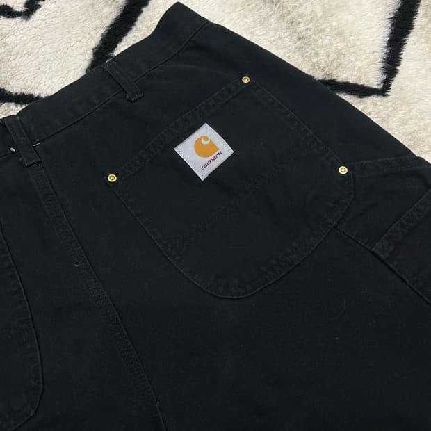 [32]칼하트USA 캔버스 더블니 카펜더 팬츠/블랙