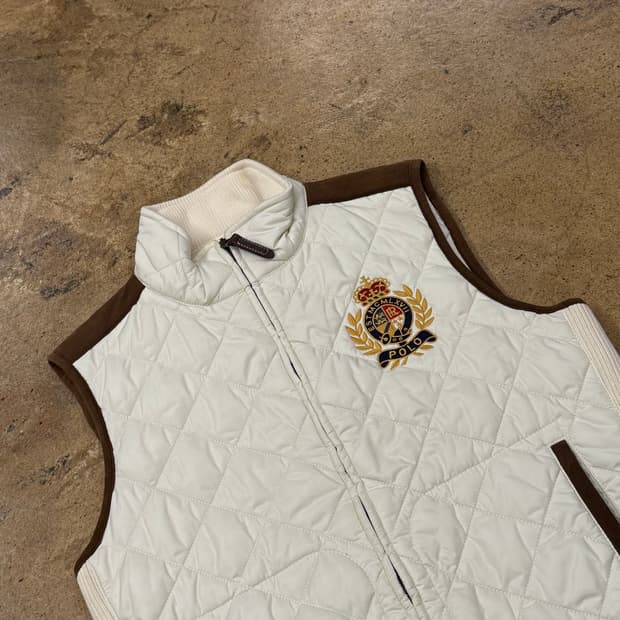 [정품/M] 폴로 랄프로렌 퀼팅 베스트 아이보리 b18