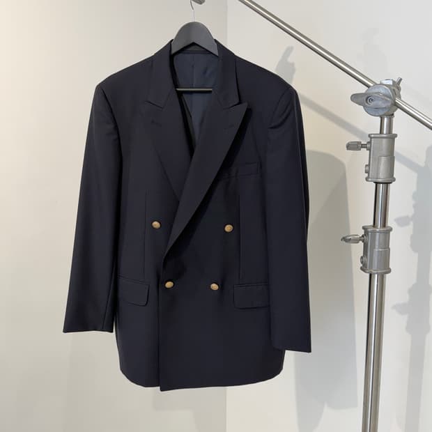 BURBERRY 버버리 네이비 금장 더블 자켓