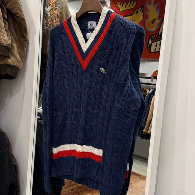 80s Lacoste 라코스테 크리켓 테니스 케이블 스웨터
