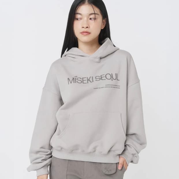 미세키 서울 miseki seoul 로고 스웻 후디 그레이