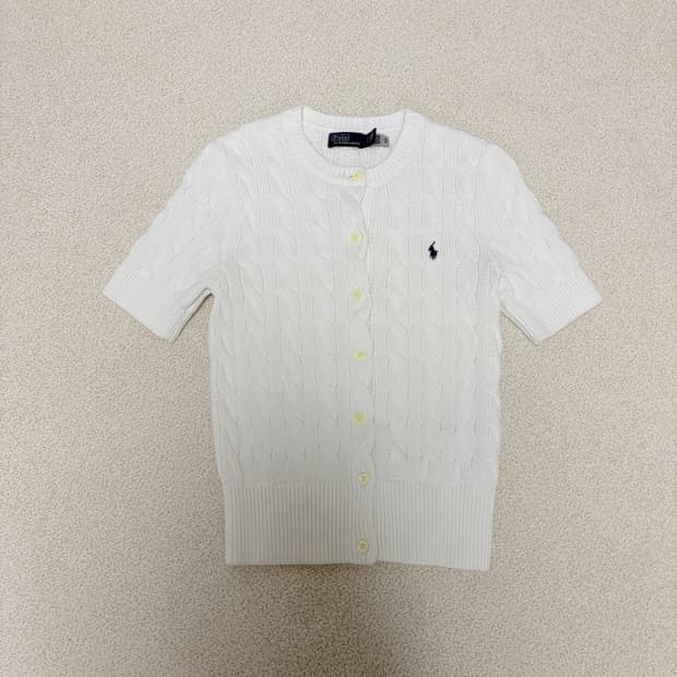 폴로랄프로렌 케이블 반팔 가디건 신형 QR택