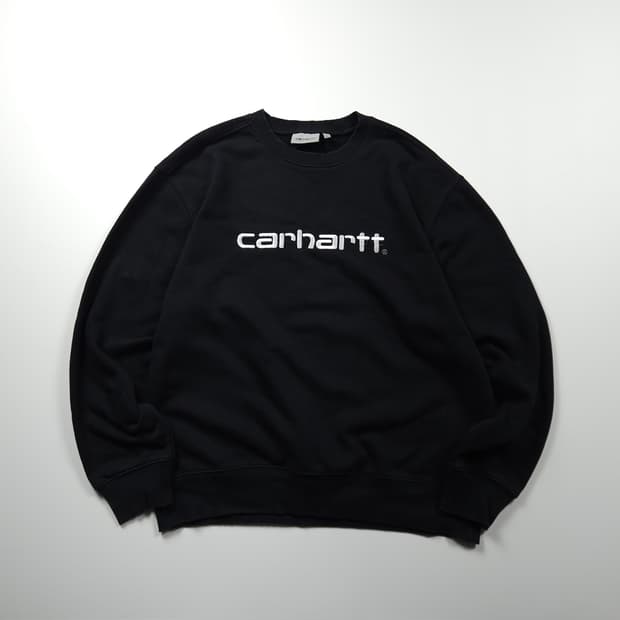 칼하트 wip 빅로고 블랙 스웻 셔츠 (L)