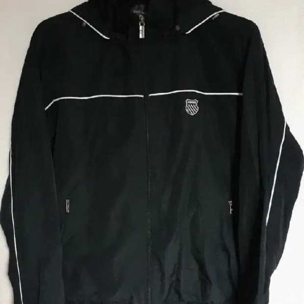 00s K SWISS 케이스위스 올드스쿨 바람막이 자켓 블랙 100