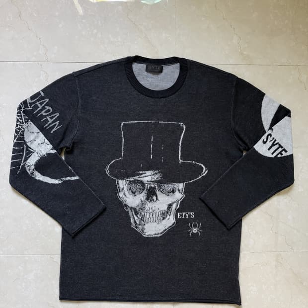 YOHJI YAMAMOTO S'yte skull jacquard knit